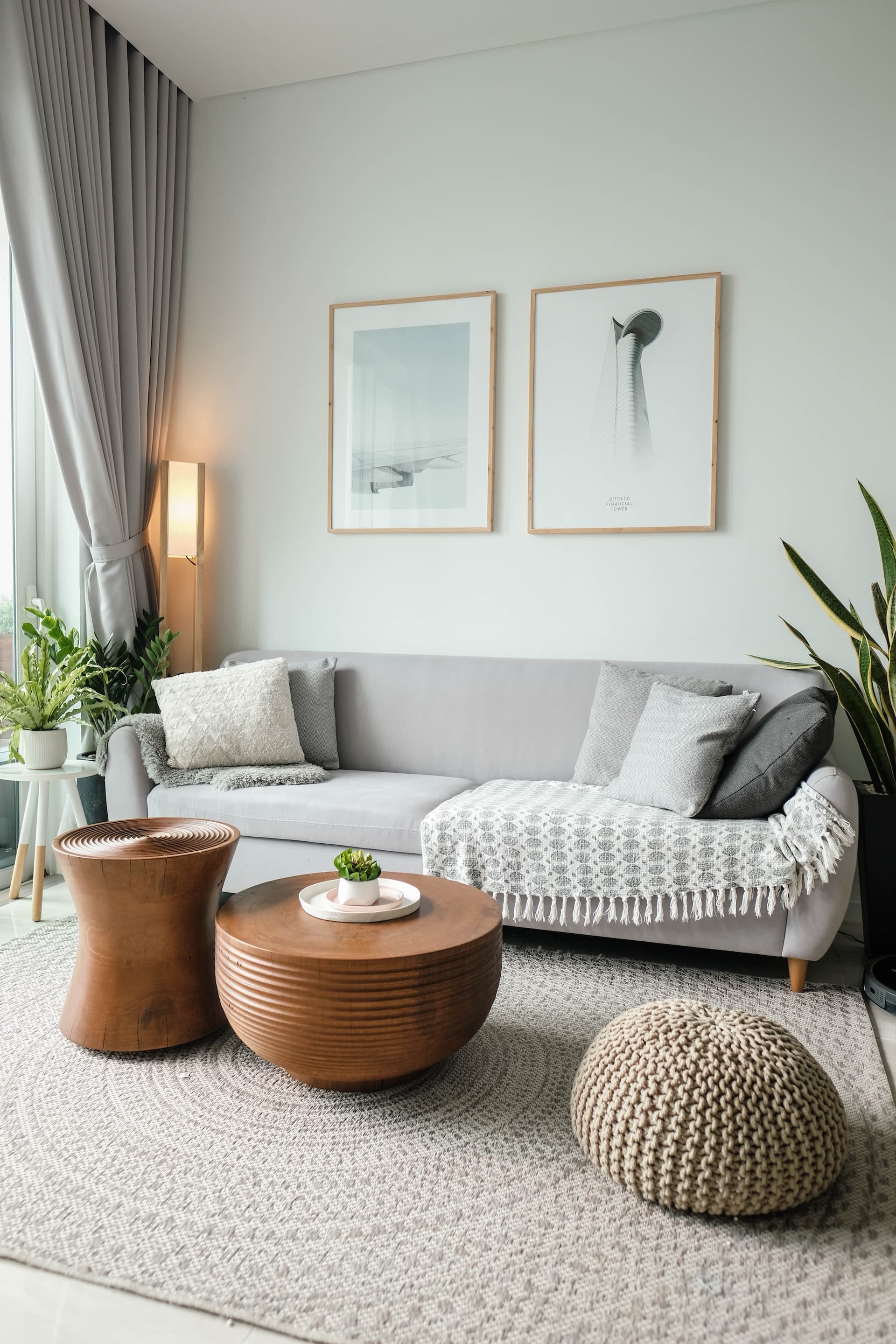 Modern classic living area customized with smart climate sensors and speaker systems